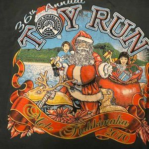 Hawaii Toy Run T shirt Christmas Green Bike
